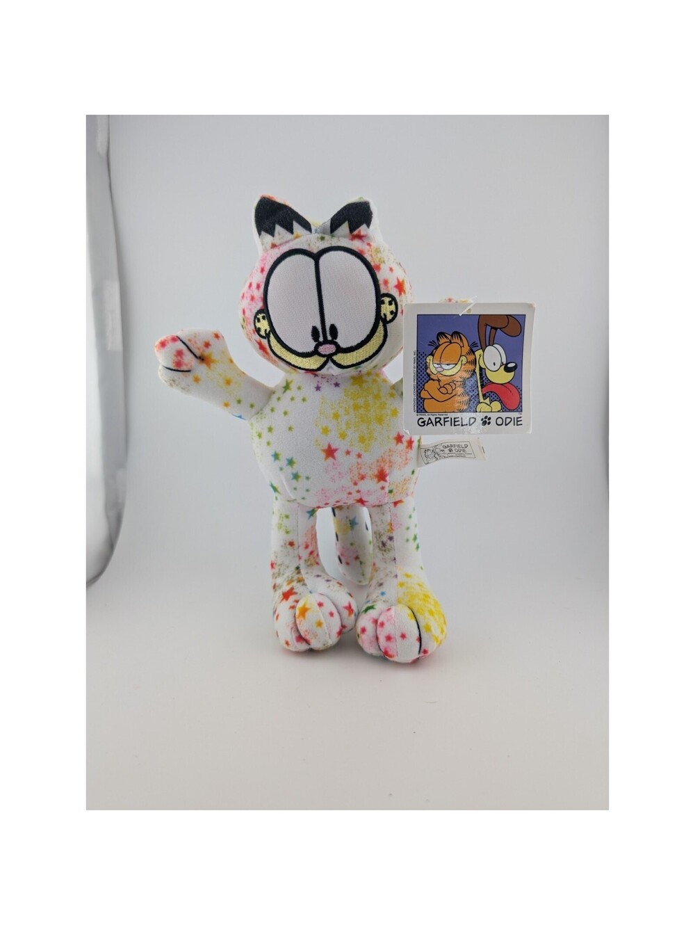 Garfield Plush 9" White Multicolor Stars Stuffed Animal Toy Factory Cat